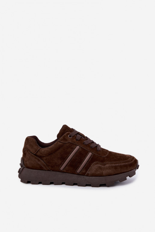 zapatillas de deporte de ante sintético D&A LR62-7101 en color marrón