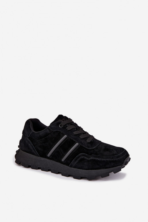 zapatillas de deporte de ante sintético D&A LR62-7101 en color negro