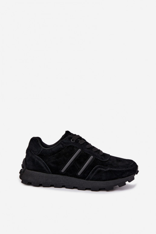 zapatillas de deporte de ante sintético D&A LR62-7101 en color negro