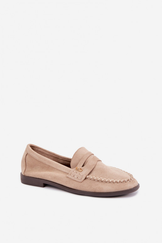 mocasines de mujer con detalles decorativos en color arena Treya