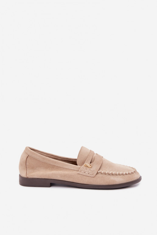 mocasines de mujer con detalles decorativos en color arena Treya