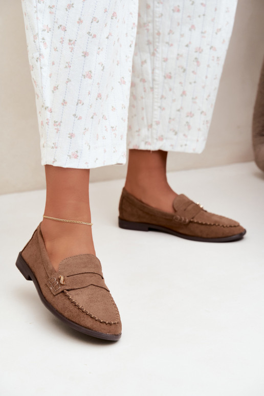 mocasines de mujer con detalles decorativos en color marrón Treya