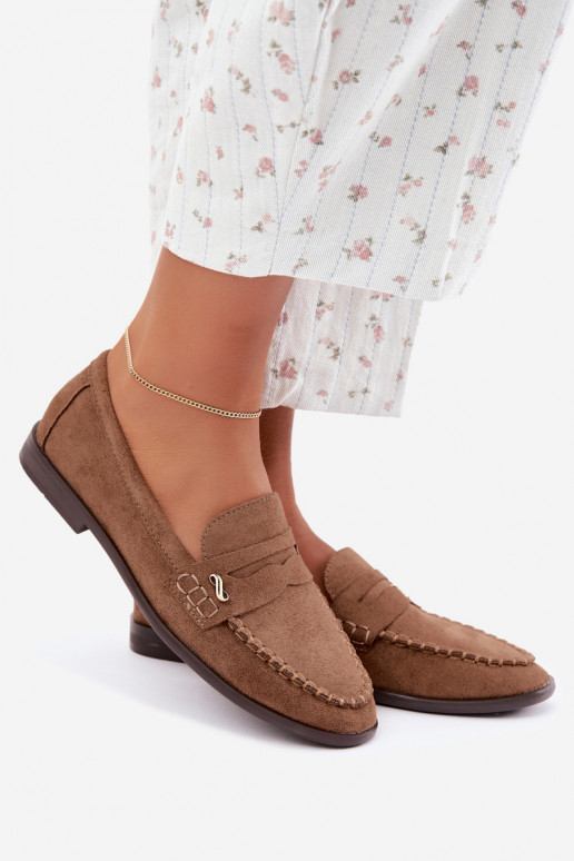 mocasines de mujer con detalles decorativos en color marrón Treya