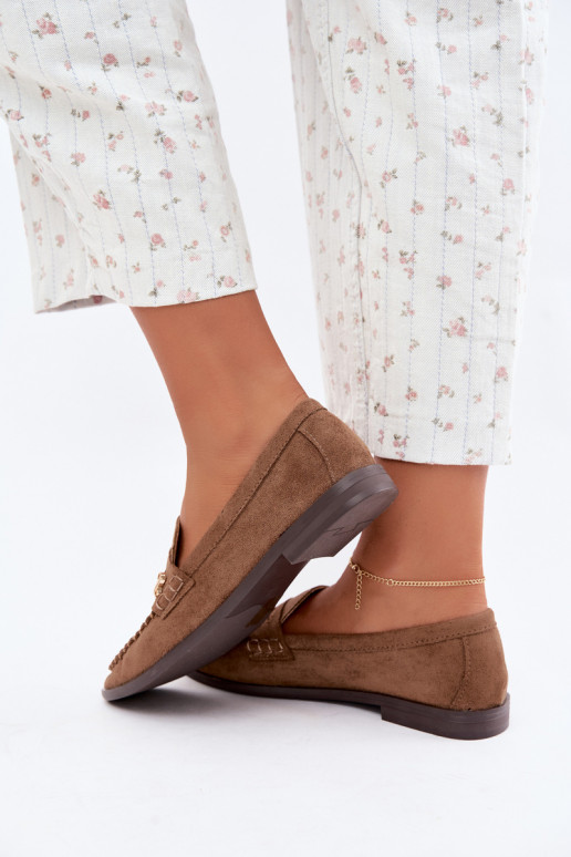 mocasines de mujer con detalles decorativos en color marrón Treya