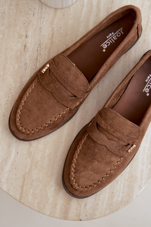 mocasines de mujer con detalles decorativos en color marrón Treya