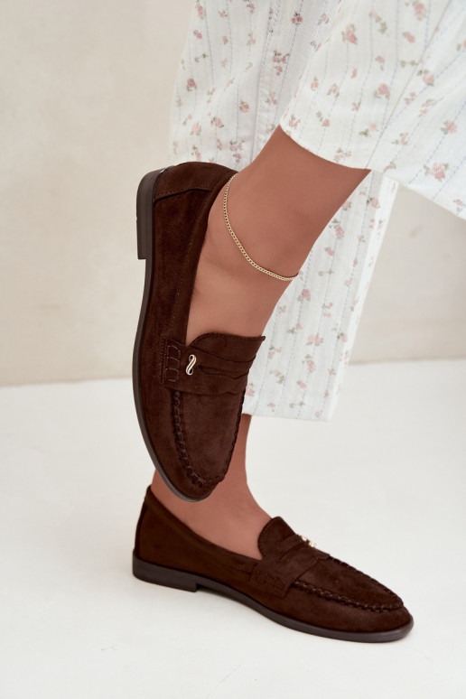 mocasines de mujer con detalles decorativos en color marrón Treya