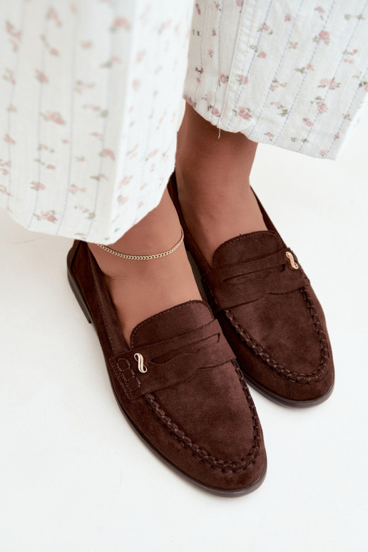 mocasines de mujer con detalles decorativos en color marrón Treya