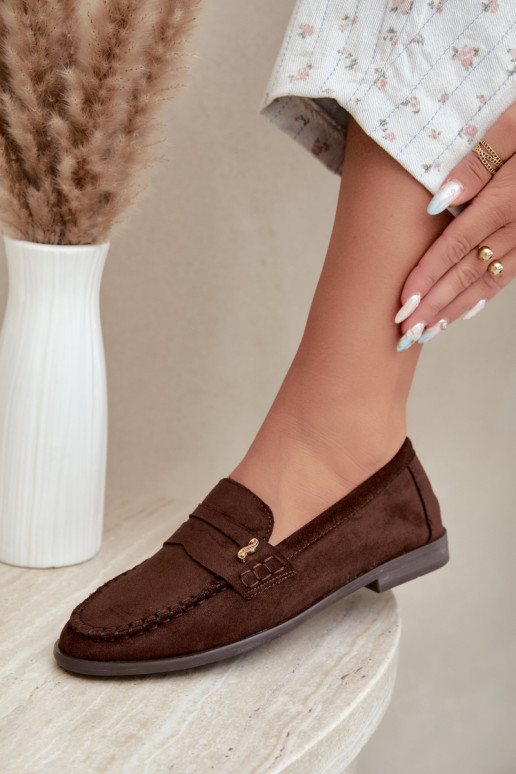 mocasines de mujer con detalles decorativos en color marrón Treya