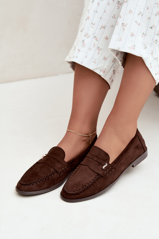 mocasines de mujer con detalles decorativos en color marrón Treya