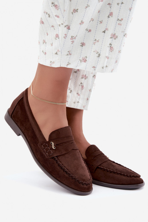 mocasines de mujer con detalles decorativos en color marrón Treya