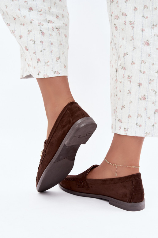 mocasines de mujer con detalles decorativos en color marrón Treya