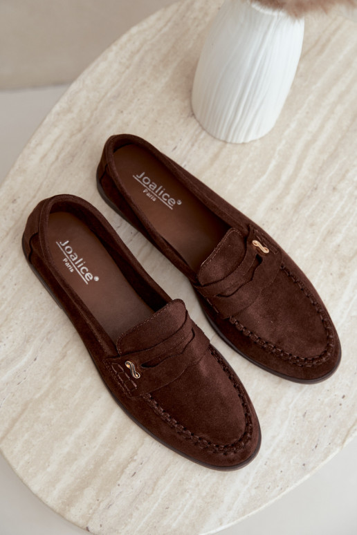 mocasines de mujer con detalles decorativos en color marrón Treya