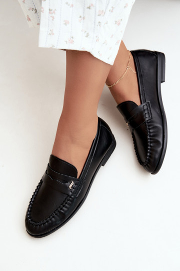 mocasines de mujer con detalles decorativos en color negro Treya