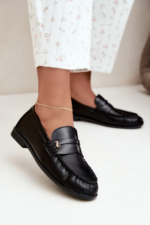 mocasines de mujer con detalles decorativos en color negro Treya