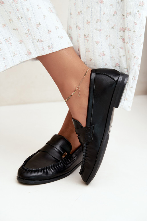 mocasines de mujer con detalles decorativos en color negro Treya