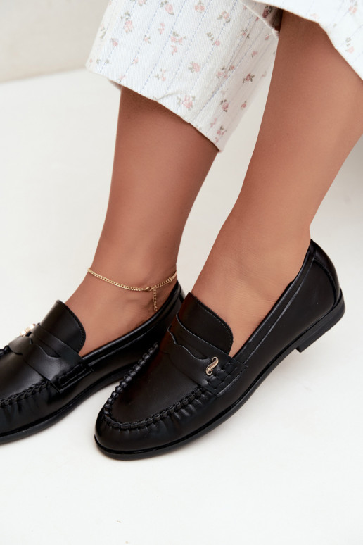 mocasines de mujer con detalles decorativos en color negro Treya
