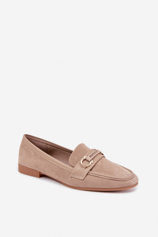 mocasines de mujer con elementos elegantes en color arena Evelora