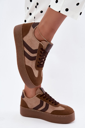 Zapatillas marrones con plataforma y correas Kaya