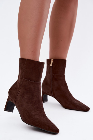 botines para mujer con tacones en color marrón Rileya