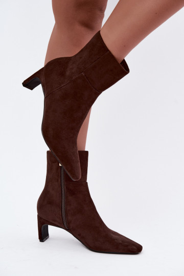 botines para mujer con tacones en color marrón Rileya 2