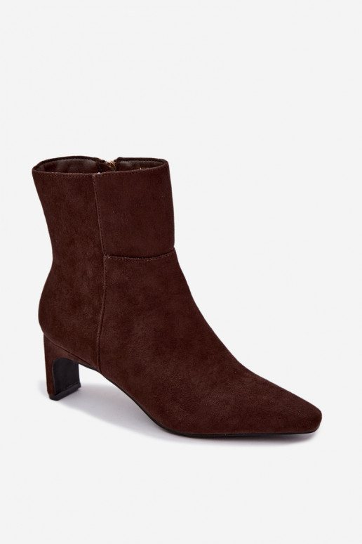 botines para mujer con tacones en color marrón Rileya