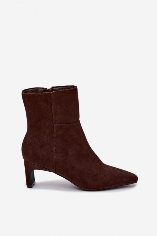 botines para mujer con tacones en color marrón Rileya