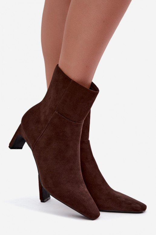 botines para mujer con tacones en color marrón Rileya