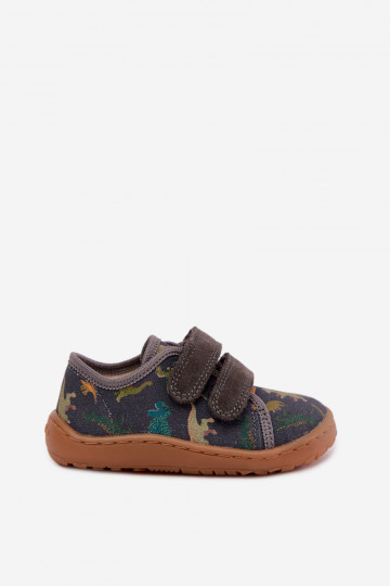 Zapatillas Barefoot para niños con dinosaurios Froddo Canvas G1700440-31 Grises 2