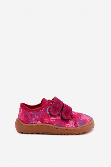 Zapatillas Barefoot para niños con corazones Froddo Canvas G1700440-24 Rosas 2