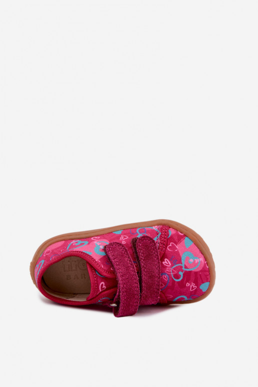 Zapatillas Barefoot para niños con corazones Froddo Canvas G1700440-24 Rosas