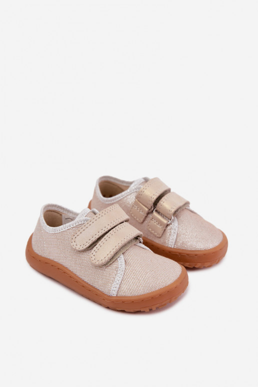 Zapatillas Barefoot para niños Froddo Canvas G1700440-1 Doradas