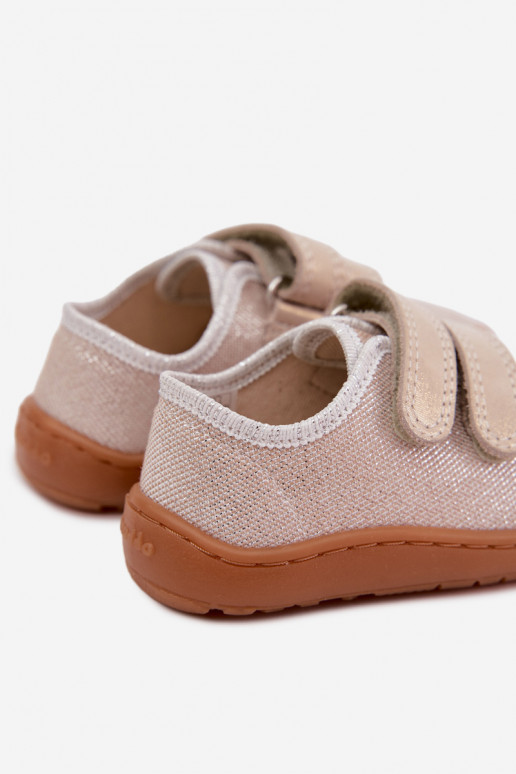 Zapatillas Barefoot para niños Froddo Canvas G1700440-1 Doradas