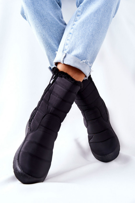 Botas de nieve calentitas para mujer en negro Luxina