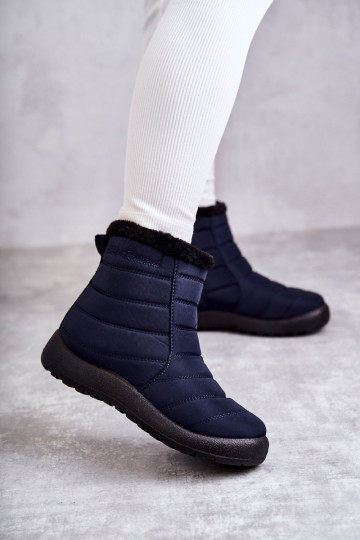 Botas de nieve calentitas para mujer en azul oscuro Mezyss