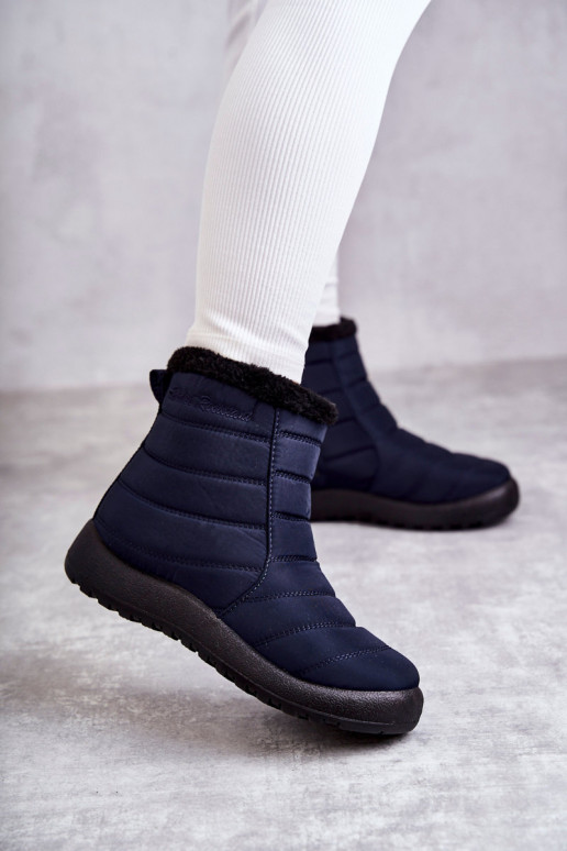Botas de nieve calentitas para mujer en azul oscuro Mezyss