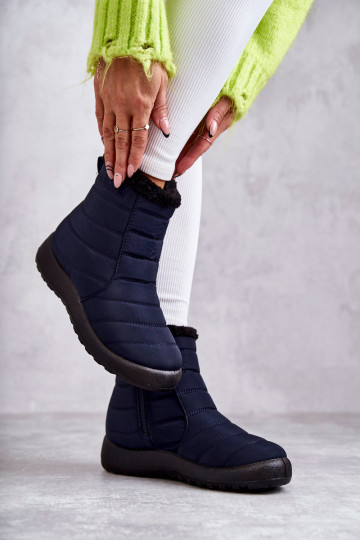Botas de nieve calentitas para mujer en azul oscuro Mezyss 2
