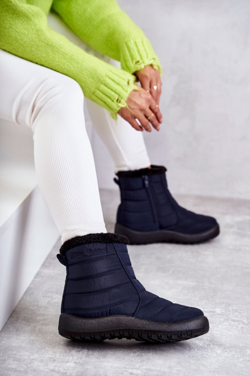 Botas de nieve calentitas para mujer en azul oscuro Mezyss