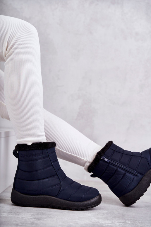Botas de nieve calentitas para mujer en azul oscuro Mezyss