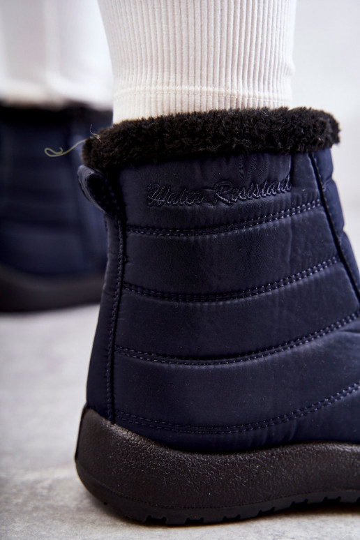 Botas de nieve calentitas para mujer en azul oscuro Mezyss
