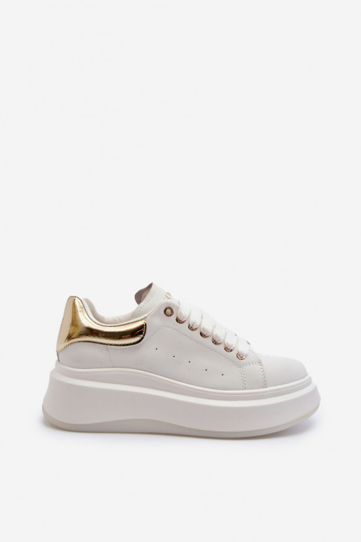 Zapatillas de cuero para mujer GOE NN2N4031 blancas