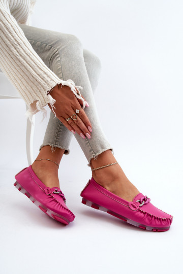 Mocasines de cuero para mujer con adornos S.Barski LR339 rosas 2