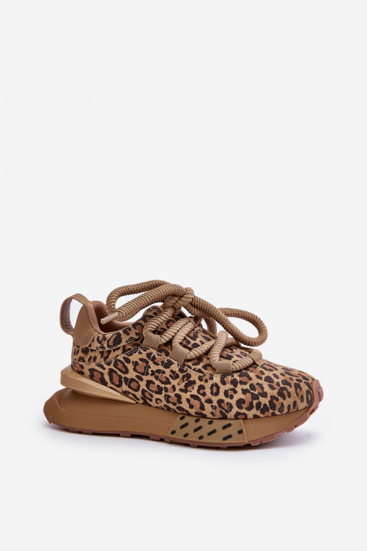 Zapatillas de ante para mujer con plataforma y estampado de leopardo Artiker 55C0135 marrones