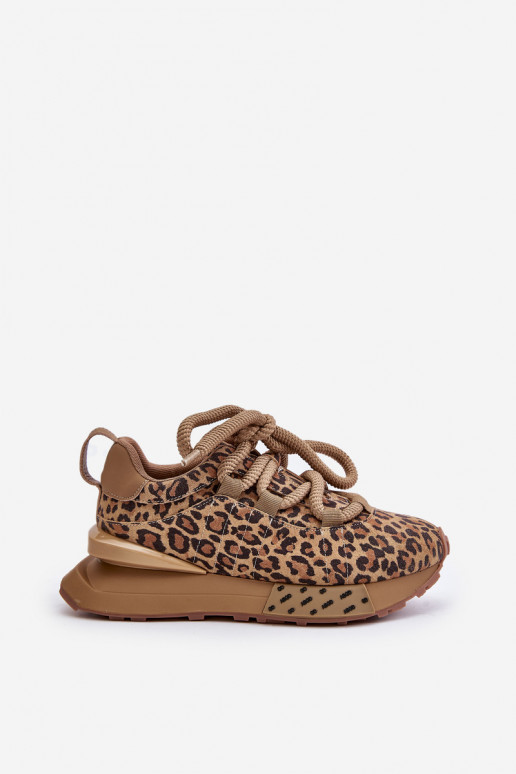 Zapatillas de ante para mujer con plataforma y estampado de leopardo Artiker 55C0135 marrones