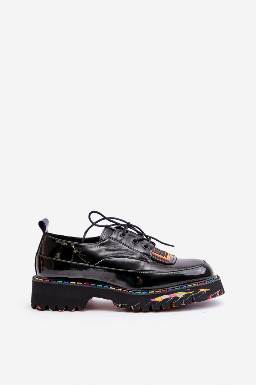 Zapatos lacados para mujer con cordones Artiker 55C0499 negros