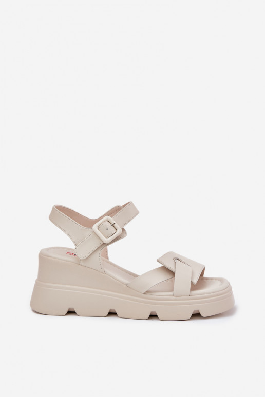 Sandalias de mujer en plataforma Artiker 54C1624 beige