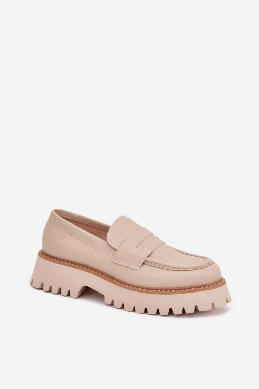 Mocasines de mujer en plataforma y zapatos planos Big Star NN274050 beige