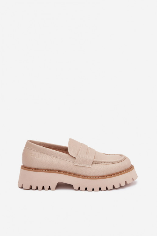 Mocasines de mujer en plataforma y zapatos planos Big Star NN274050 beige