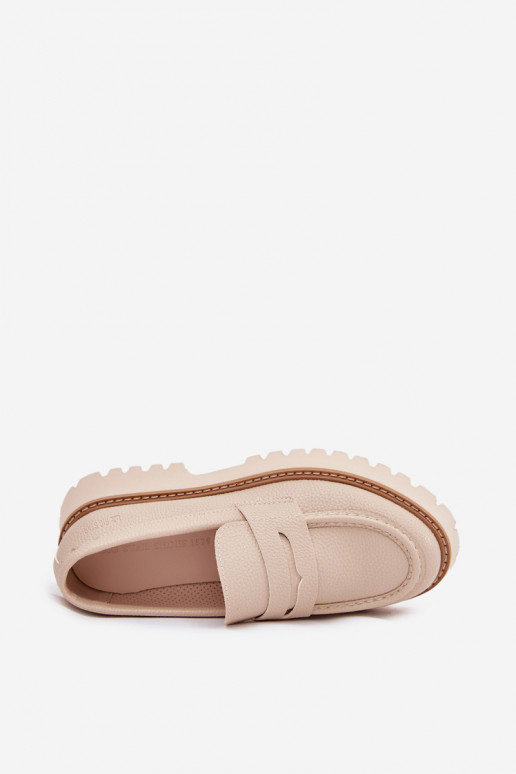 Mocasines de mujer en plataforma y zapatos planos Big Star NN274050 beige