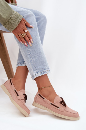 Mocasines de mujer con detalles elegantes Calivra rosa claro
