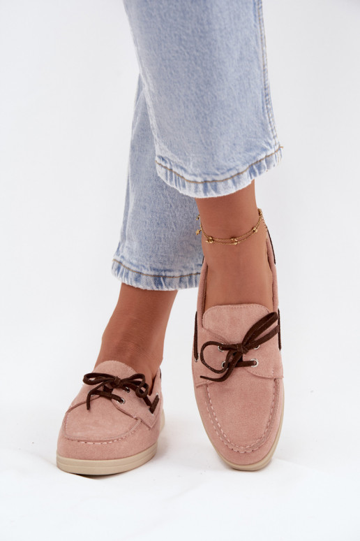 Mocasines de mujer con detalles elegantes Calivra rosa claro